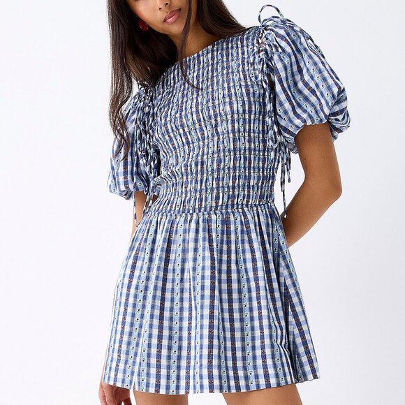 Damson Madder Dresses & Skirts - Danson Madder Floral/gingham tie dress